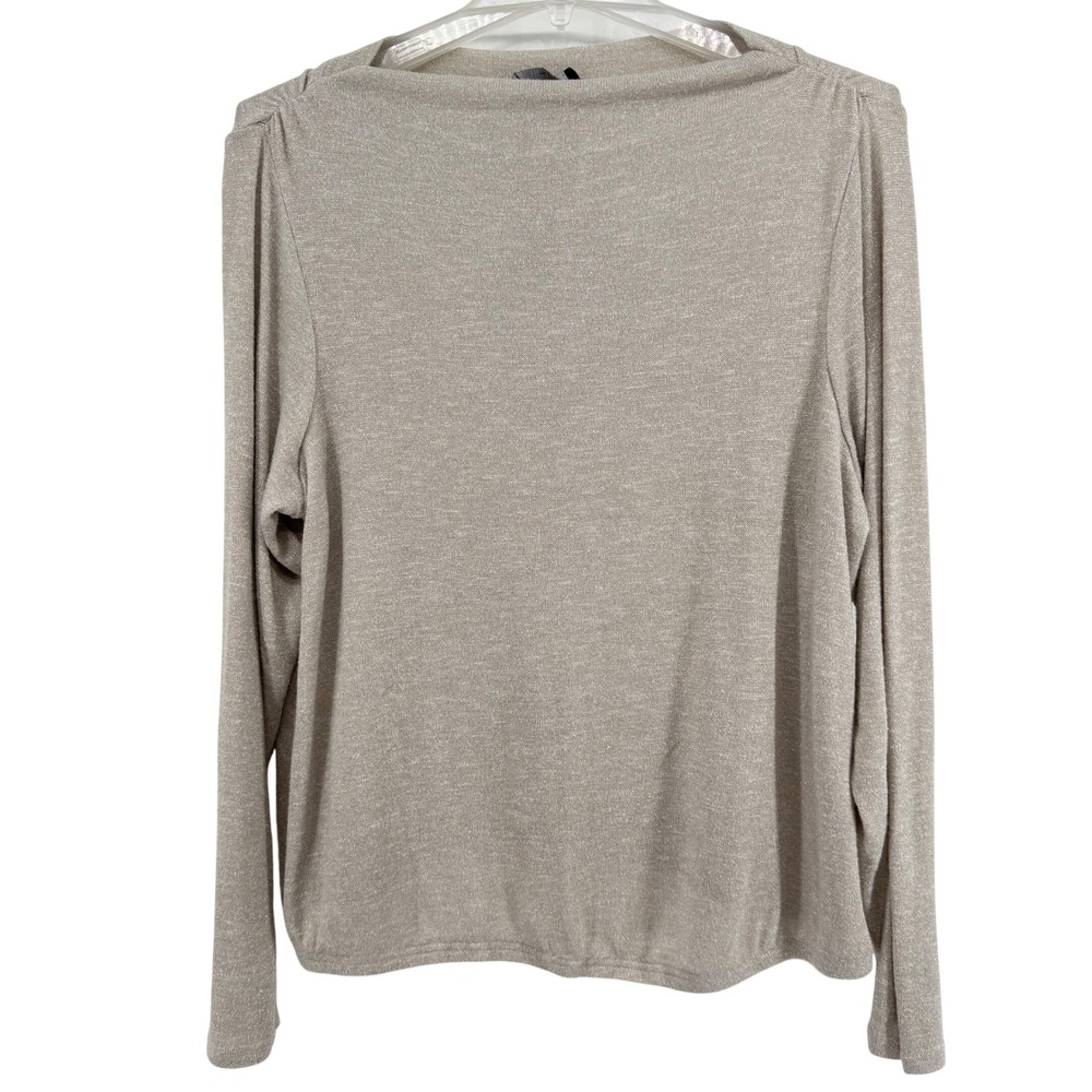 Lane Bryant Long Sleeve Knit Top Metallic Sparkle Beige Plus Size 18/20 2X